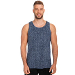 Vintage Blue Denim Jeans Print Men's Tank Top