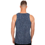 Vintage Blue Denim Jeans Print Men's Tank Top