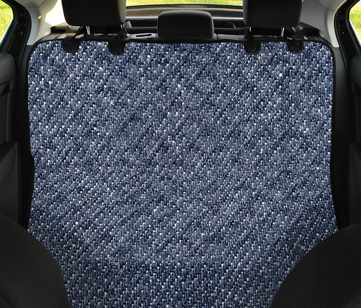 Vintage Blue Denim Jeans Print Pet Car Back Seat Cover