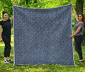 Vintage Blue Denim Jeans Print Quilt