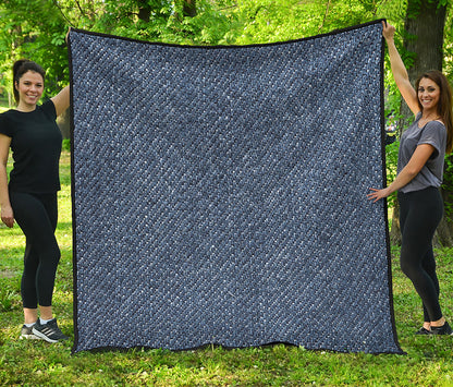 Vintage Blue Denim Jeans Print Quilt
