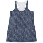 Vintage Blue Denim Jeans Print Women's Racerback Tank Top
