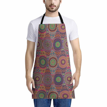 Vintage Bohemian Floral Mandala Print Apron