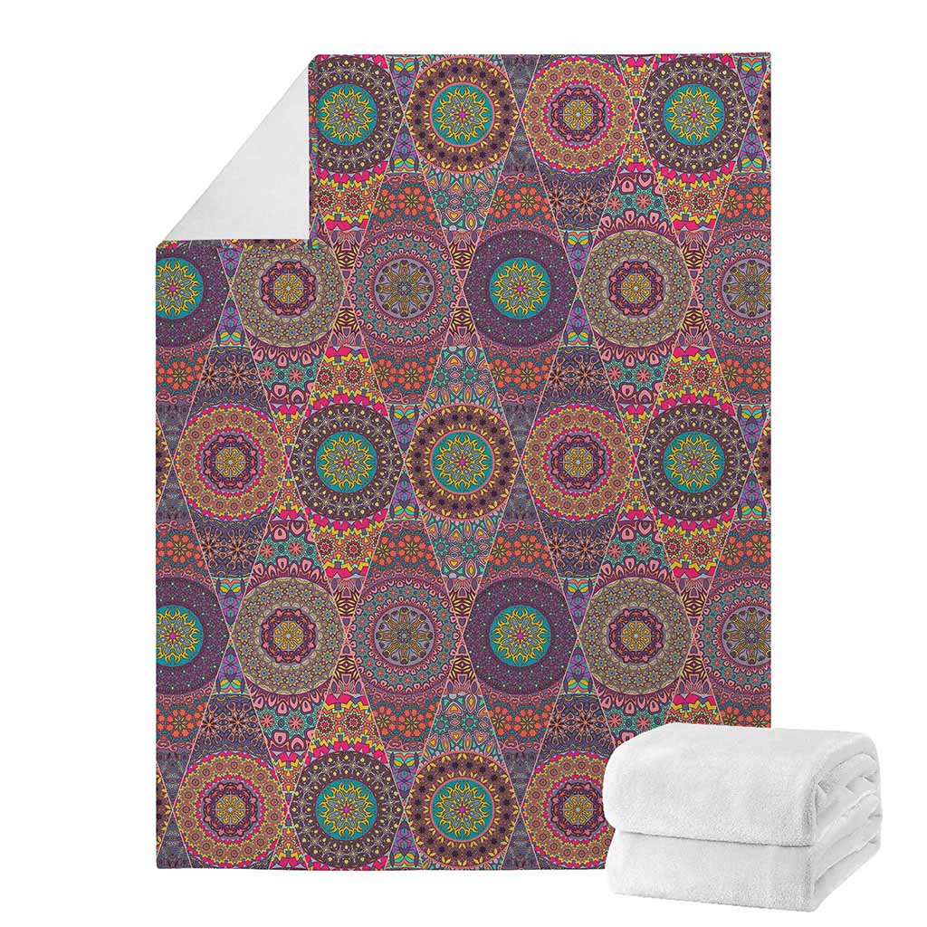 Vintage Bohemian Floral Mandala Print Blanket