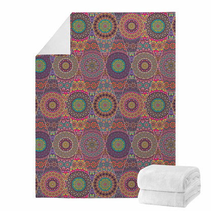 Vintage Bohemian Floral Mandala Print Blanket