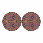 Vintage Bohemian Floral Mandala Print Car Coasters