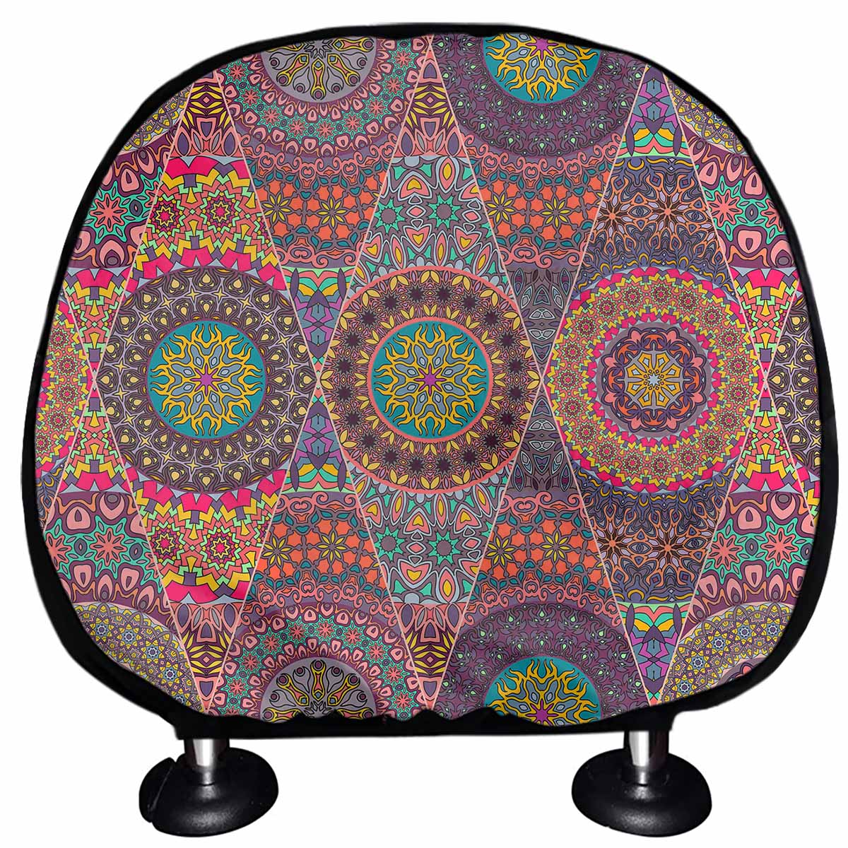 Vintage Bohemian Floral Mandala Print Car Headrest Covers