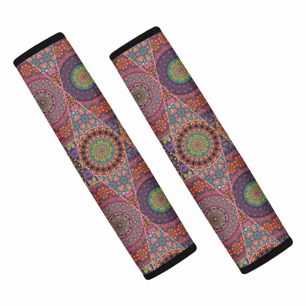 Vintage Bohemian Floral Mandala Print Car Seat Belt Covers