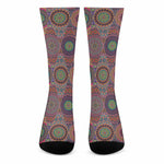Vintage Bohemian Floral Mandala Print Crew Socks