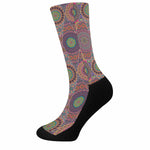 Vintage Bohemian Floral Mandala Print Crew Socks