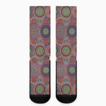 Vintage Bohemian Floral Mandala Print Crew Socks