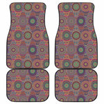 Vintage Bohemian Floral Mandala Print Front and Back Car Floor Mats