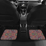 Vintage Bohemian Floral Mandala Print Front and Back Car Floor Mats