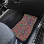 Vintage Bohemian Floral Mandala Print Front and Back Car Floor Mats