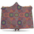 Vintage Bohemian Floral Mandala Print Hooded Blanket