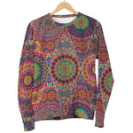 Vintage Bohemian Floral Mandala Print Men's Crewneck Sweatshirt GearFrost