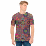 Vintage Bohemian Floral Mandala Print Men's T-Shirt