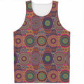 Vintage Bohemian Floral Mandala Print Men's Tank Top