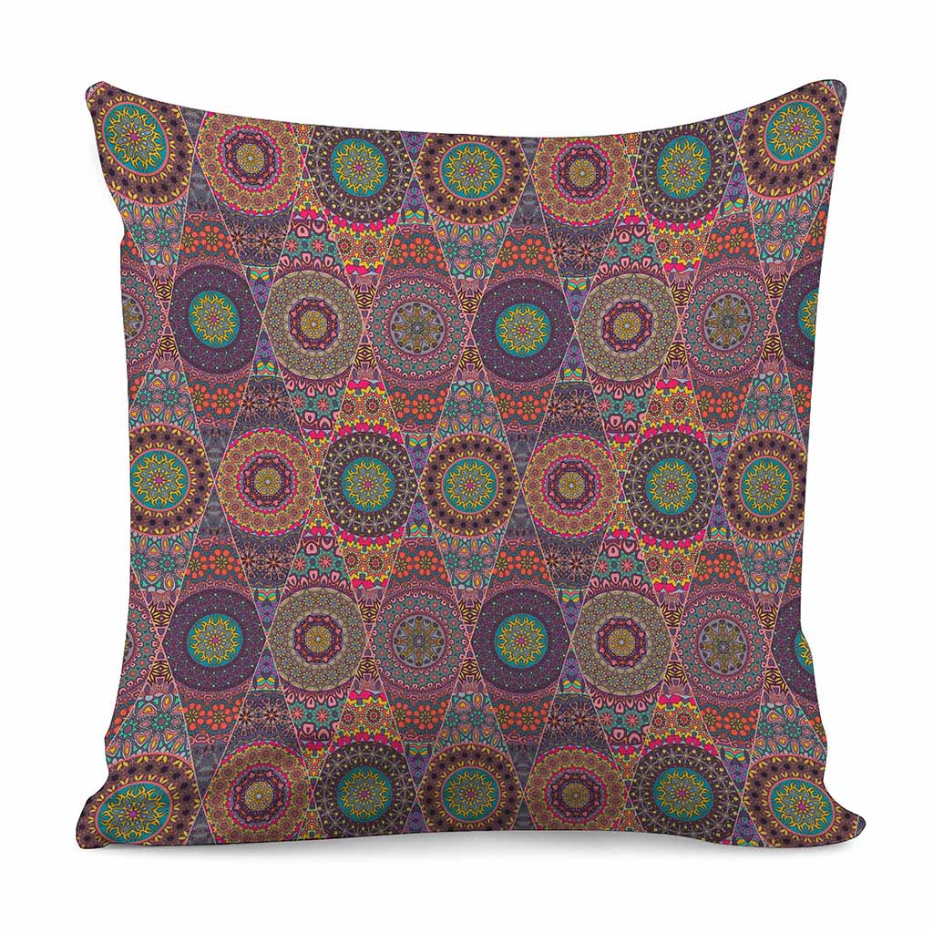 Vintage Bohemian Floral Mandala Print Pillow Cover