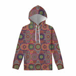 Vintage Bohemian Floral Mandala Print Pullover Hoodie