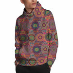 Vintage Bohemian Floral Mandala Print Pullover Hoodie