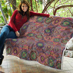Vintage Bohemian Floral Mandala Print Quilt