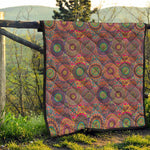 Vintage Bohemian Floral Mandala Print Quilt