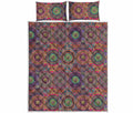 Vintage Bohemian Floral Mandala Print Quilt Bed Set