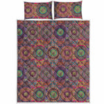Vintage Bohemian Floral Mandala Print Quilt Bed Set