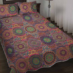 Vintage Bohemian Floral Mandala Print Quilt Bed Set