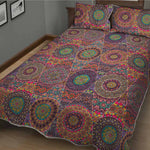 Vintage Bohemian Floral Mandala Print Quilt Bed Set