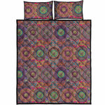 Vintage Bohemian Floral Mandala Print Quilt Bed Set