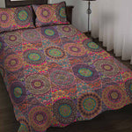 Vintage Bohemian Floral Mandala Print Quilt Bed Set