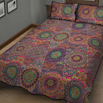 Vintage Bohemian Floral Mandala Print Quilt Bed Set