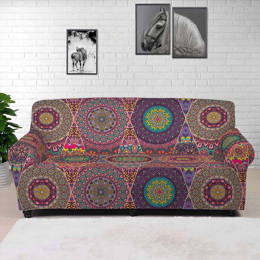 Vintage Bohemian Floral Mandala Print Sofa Cover
