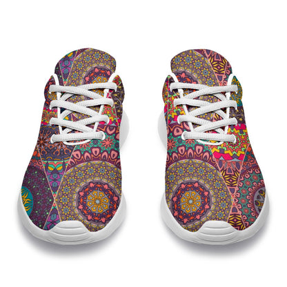 Vintage Bohemian Floral Mandala Print Sport Shoes GearFrost