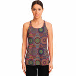 Vintage Bohemian Floral Mandala Print Women's Racerback Tank Top