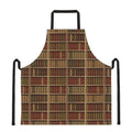 Vintage Bookshelf Pattern Print Apron