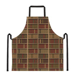 Vintage Bookshelf Pattern Print Apron