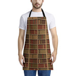 Vintage Bookshelf Pattern Print Apron