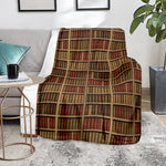 Vintage Bookshelf Pattern Print Blanket