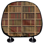 Vintage Bookshelf Pattern Print Car Headrest Covers