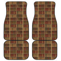 Vintage Bookshelf Pattern Print Front and Back Car Floor Mats