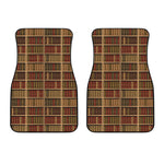 Vintage Bookshelf Pattern Print Front Car Floor Mats