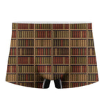 Vintage Bookshelf Pattern Print Men's Boxer Briefs
