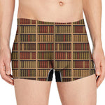 Vintage Bookshelf Pattern Print Men's Boxer Briefs