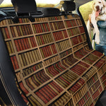 Vintage Bookshelf Pattern Print Pet Car Back Seat Cover