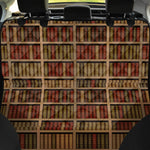 Vintage Bookshelf Pattern Print Pet Car Back Seat Cover