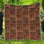 Vintage Bookshelf Pattern Print Quilt