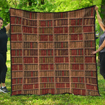 Vintage Bookshelf Pattern Print Quilt